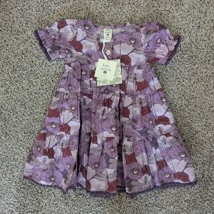Kate Quinn Floral Kids Dress in Lavender and Plum